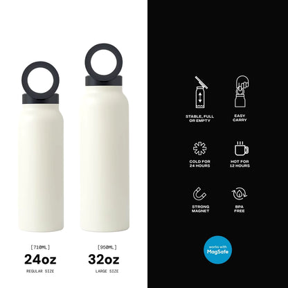 Stainless Steel Water Bottle with Magnetic Phone Tripod