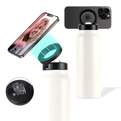 Stainless Steel Water Bottle with Magnetic Phone Tripod