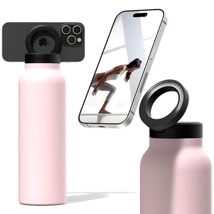 Stainless Steel Water Bottle with Magnetic Phone Tripod